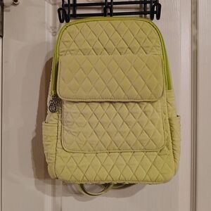 Vera Bradley Lime Green Quilted Backpack Bag